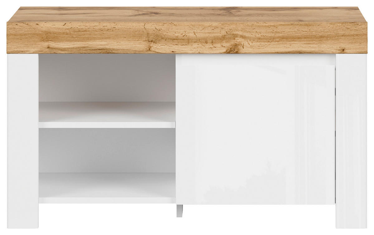 LAVICA DO PREDSIENE, 92,2/52,6/37 cm - biela/dub wotan, Design, kompozitné drevo (92,2/52,6/37cm) - Carryhome