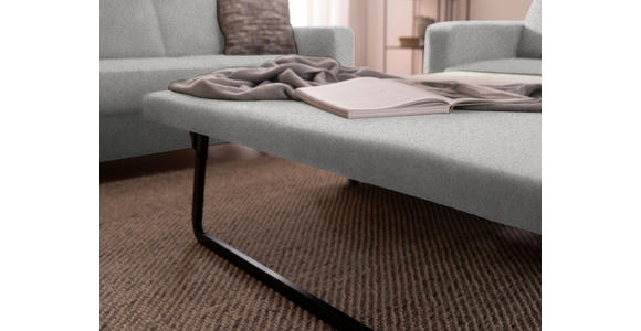 3-SITZER-SOFA in Flachgewebe Hellgrau  - Chromfarben/Hellgrau, Design, Textil/Metall (195/83/85cm) - Xora