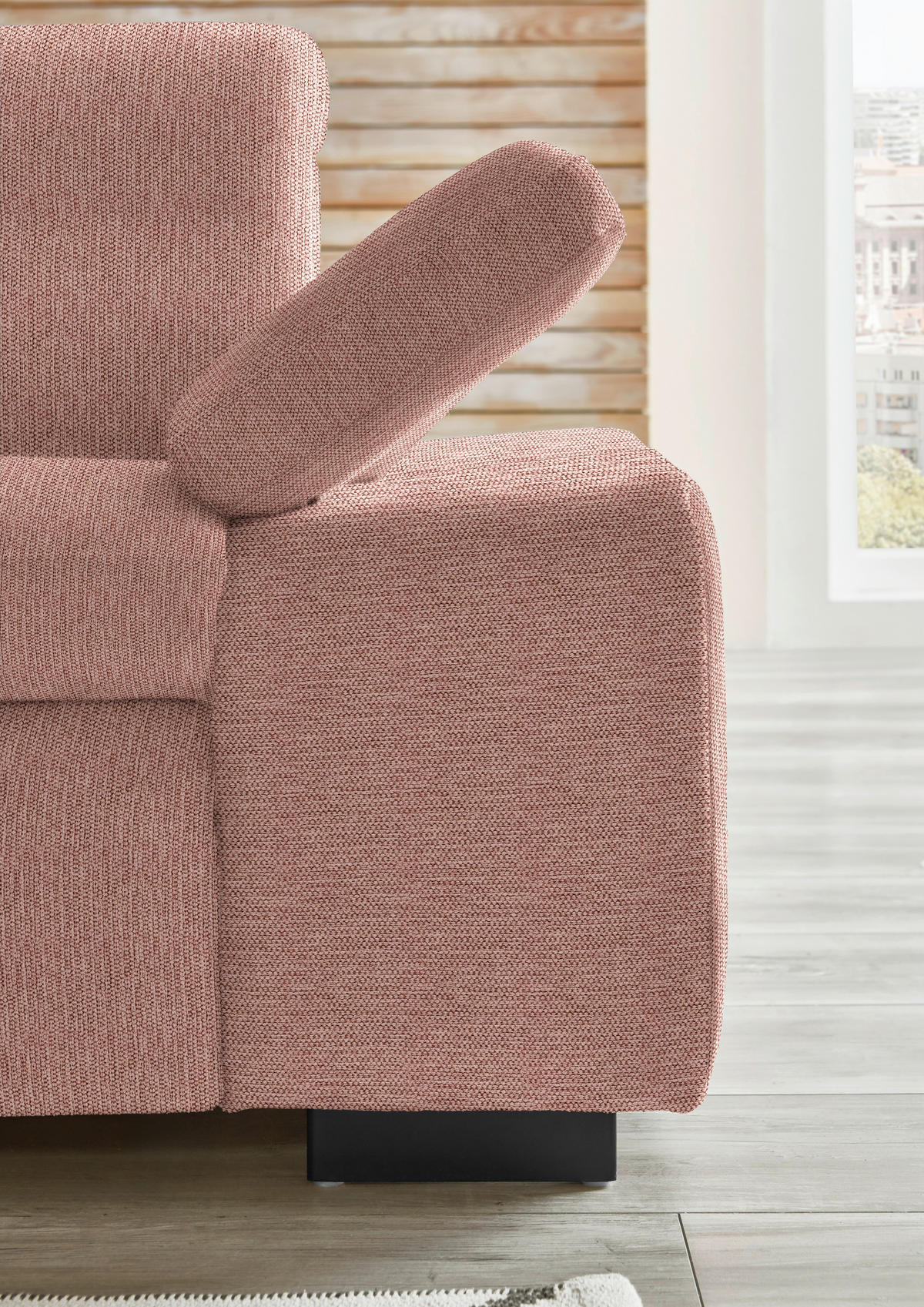 ECKSOFA in Flachgewebe Orange  - Schwarz/Orange, Design, Textil/Metall (174/297cm) - Beldomo Style