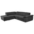 ECKSOFA Schwarz Flachgewebe  - Schwarz, KONVENTIONELL, Kunststoff/Textil (235/280cm) - Carryhome