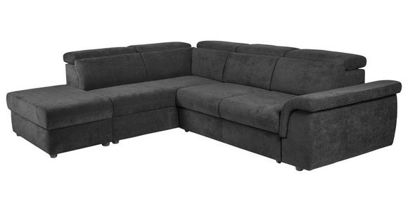 ECKSOFA Schwarz Flachgewebe  - Schwarz, KONVENTIONELL, Kunststoff/Textil (235/280cm) - Carryhome
