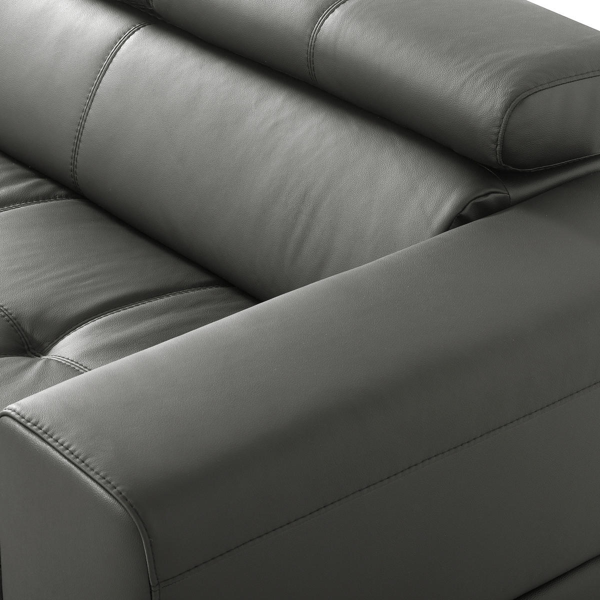 ECKSOFA  in Lederlook Echtleder Anthrazit  - Anthrazit/Schwarz, Design, Leder/Textil (173/247cm) - Livetastic