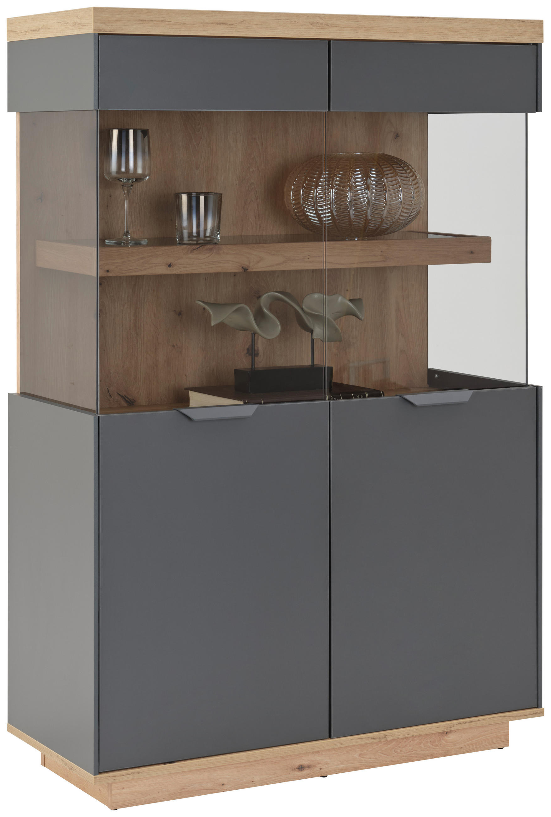 Highboard Jake Anthrazit/Eiche Dekor B:89,1cm