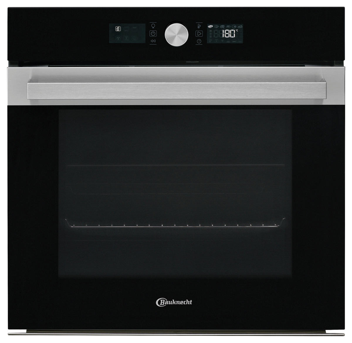BACKOFENSET BAKO5 PF17 BLACK  - Edelstahlfarben/Schwarz, Basics, Glas/Metall (80/52cm) - Bauknecht