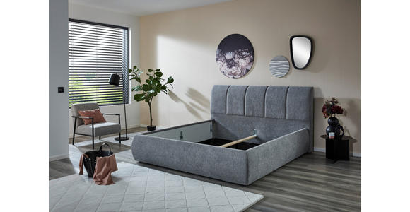 POLSTERBETT Silberfarben 180/200 cm  - Silberfarben/Schwarz, KONVENTIONELL, Kunststoff/Textil (180/200cm) - Carryhome