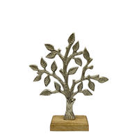 DEKOBAUM - Silberfarben/Naturfarben, Basics, Holz/Metall (23/27,5/5cm) - Ambia Home