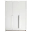 BABYKLEIDERSCHRANK Pulni Weiß - Graphitfarben/Weiß, Basics, Holzwerkstoff/Kunststoff (137/195,5/56cm) - My Baby Lou
