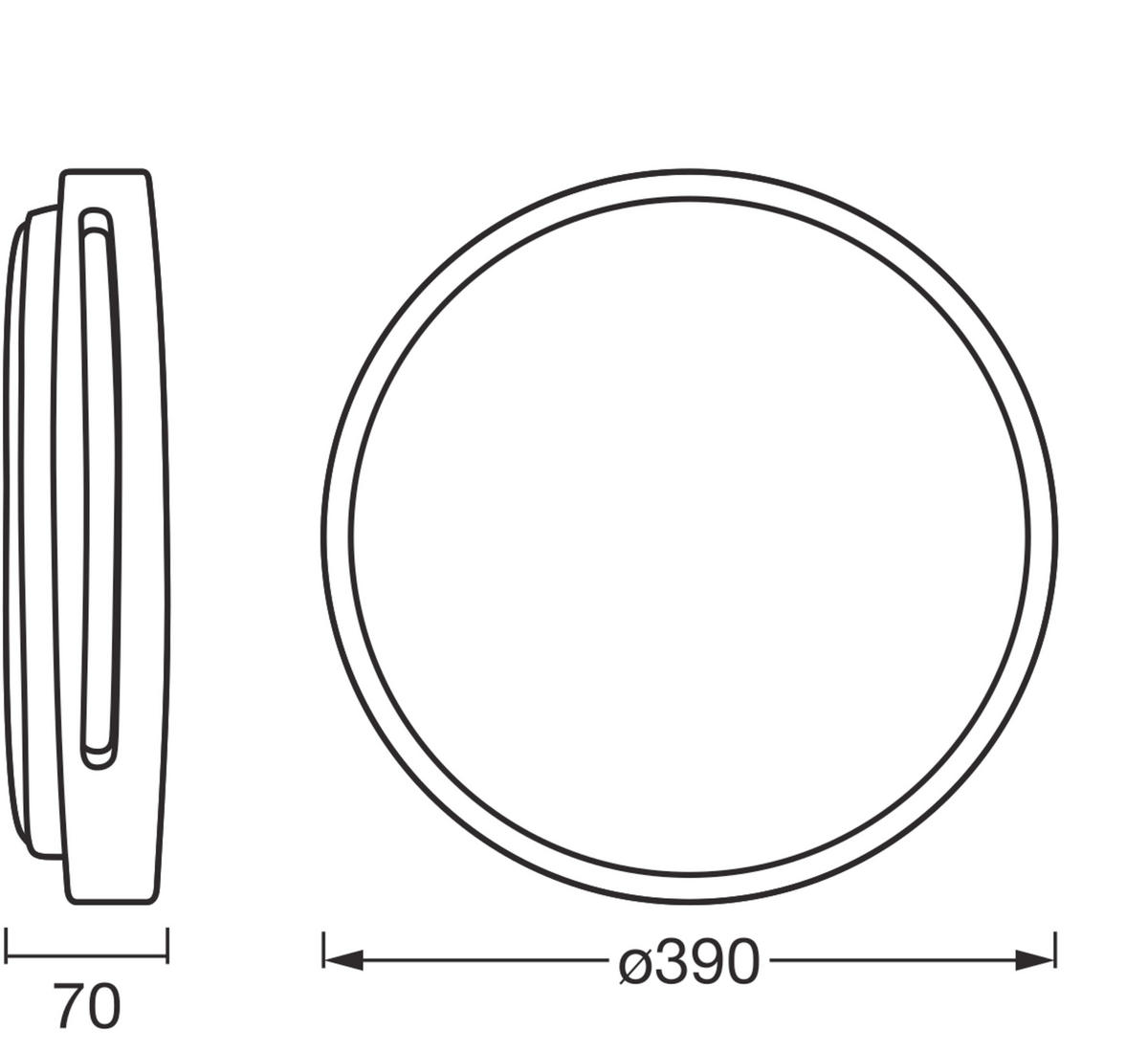 LED-DECKENLEUCHTE 39/7 cm  - Design, Kunststoff/Metall (39/7cm) - Osram