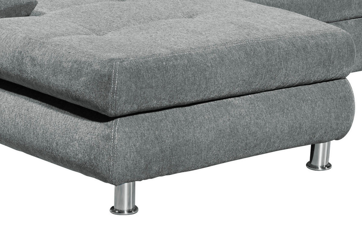 WOHNLANDSCHAFT Hellgrau Webstoff  - Hellgrau, MODERN, Kunststoff/Textil (177/349/233cm) - MID.YOU