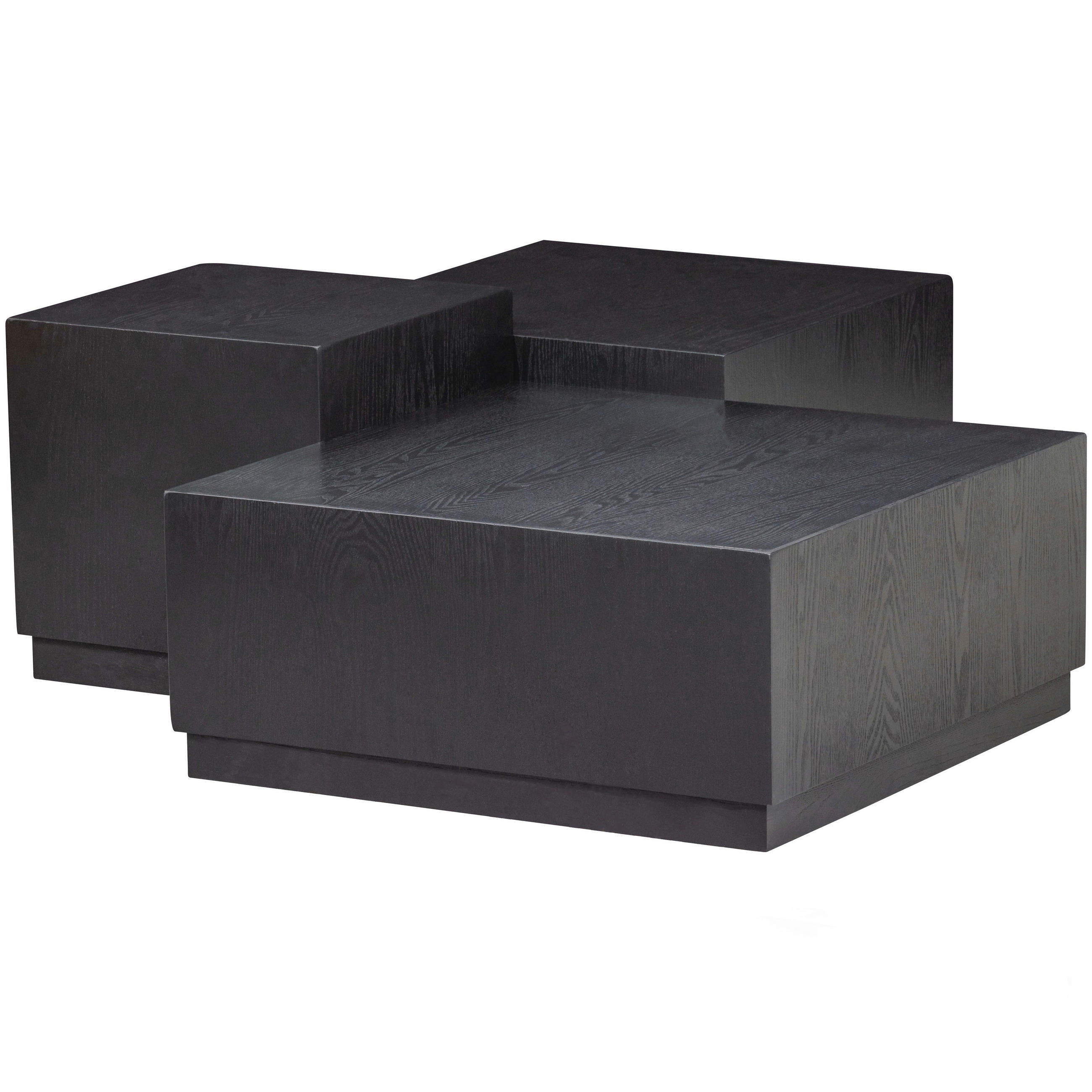 BEISTELLTISCHSET quadratisch Schwarz  - Schwarz, Design, Holzwerkstoff - Livetastic