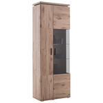 VITRINE Eiche dunkel  75/208/38 cm  - Eiche dunkel/Anthrazit, KONVENTIONELL, Glas/Holzwerkstoff (75/208/38cm) - Cantus