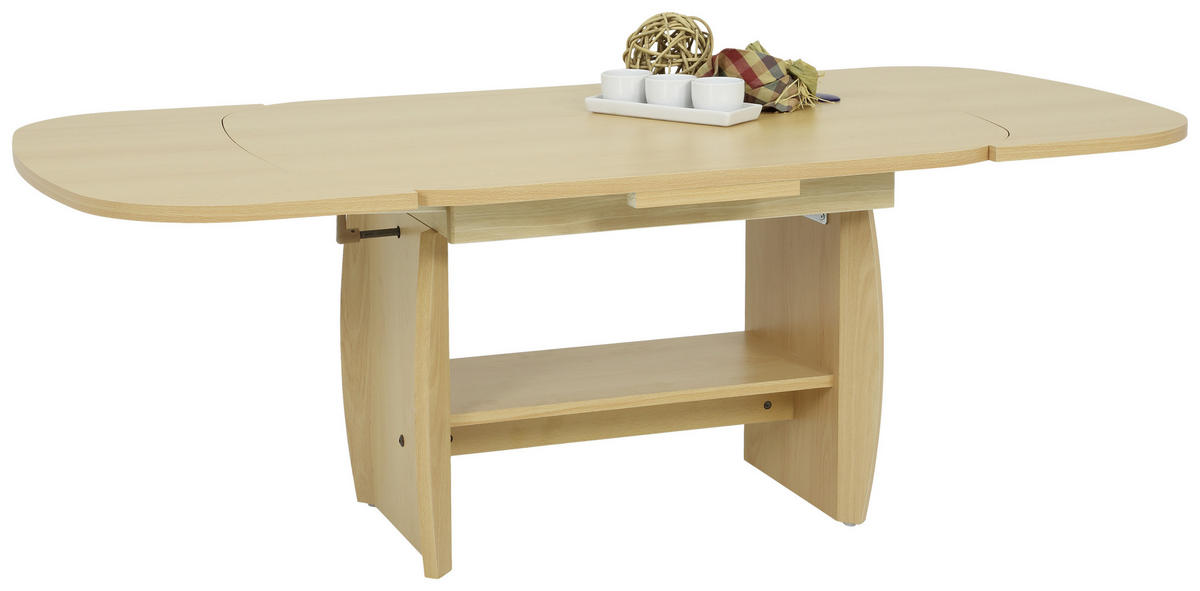 COUCHTISCH oval Buchefarben  - Buchefarben, Basics, Holzwerkstoff (90 - 142/52 - 62/68cm) - MID.YOU