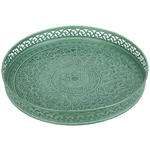DEKOTABLETT 39/4 cm    - Grün, LIFESTYLE, Metall (39/4cm) - Ambia Home