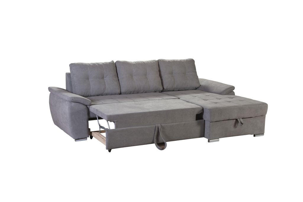 SJEDEĆA GARNITURA drvo, tekstil  siva   - siva/boje aluminija, Design, drvo/tekstil (250/166cm) - Xora