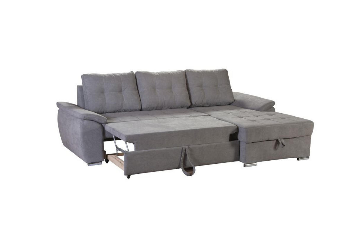 SJEDEĆA GARNITURA drvo, tekstil  siva   - siva/boje aluminija, Design, drvo/tekstil (250/166cm) - Xora
