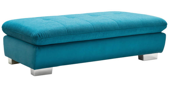 ECKSOFA Türkis Mikrofaser  - Türkis/Schwarz, Design, Textil/Metall (204/341cm) - Xora