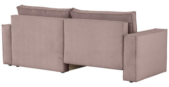 ECKSOFA in Feincord Altrosa  - Schwarz/Altrosa, KONVENTIONELL, Kunststoff/Textil (242/151cm) - Carryhome