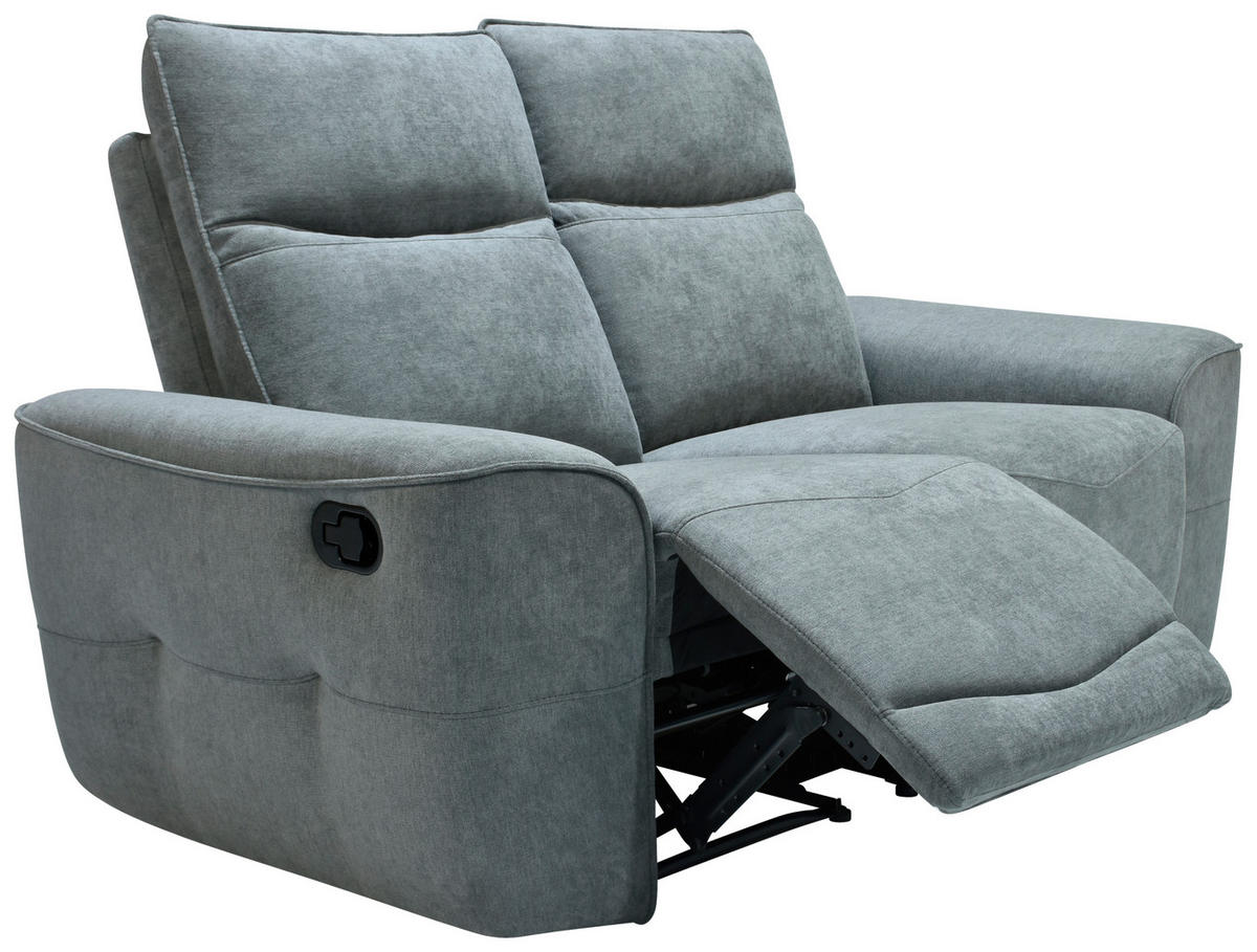 KÉTÜLÉSES KANAPÉ fém, műanyag, textil, faalapú anyag szürke  - fekete/szürke, Konventionell, műanyag/faalapú anyag (170cm) - Celina Home