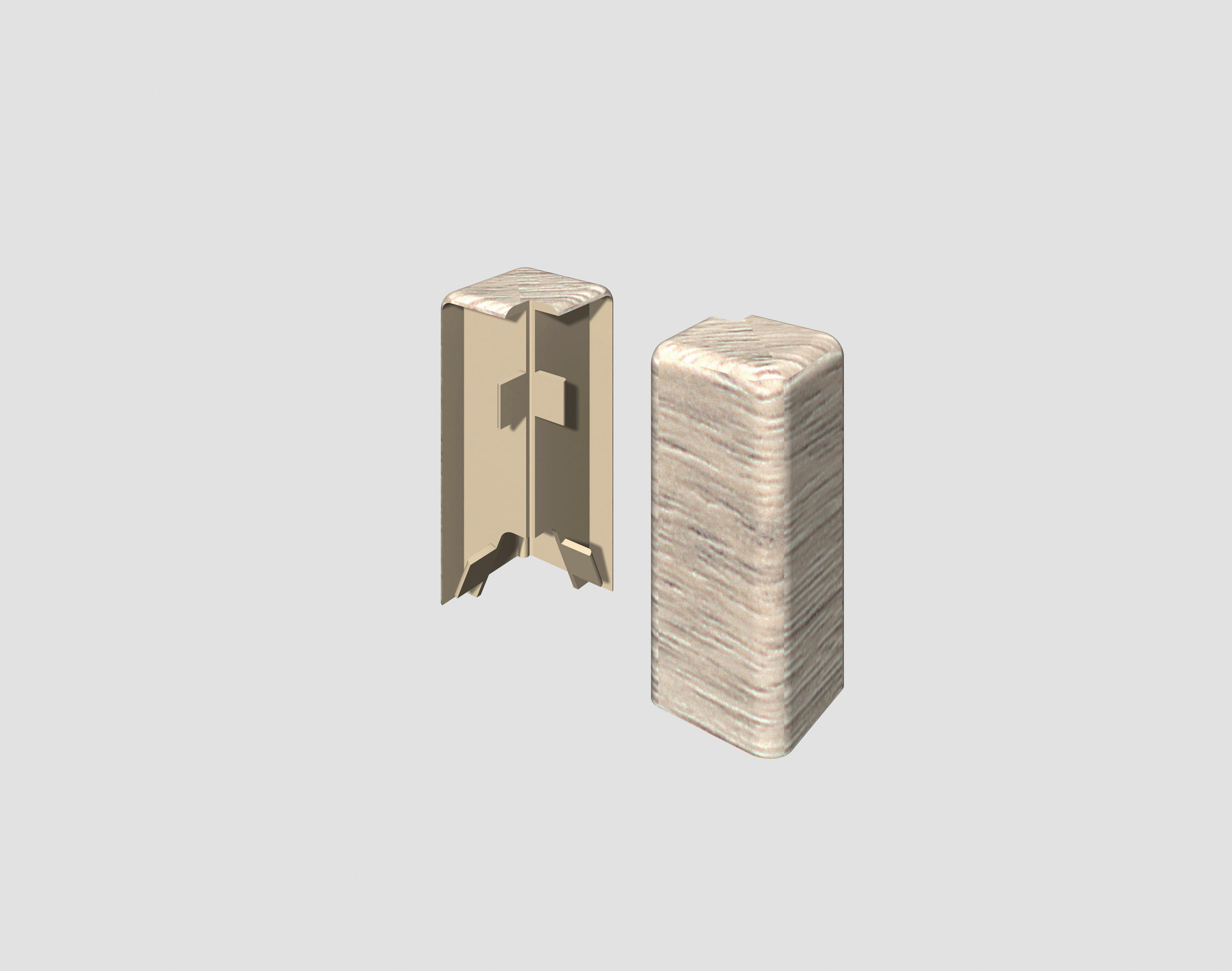 AUßENECKE Grau, Eschefarben  - Eschefarben/Grau, KONVENTIONELL, Kunststoff (1.6/0.7/5.9cm) - Egger Holzwerkstoffe