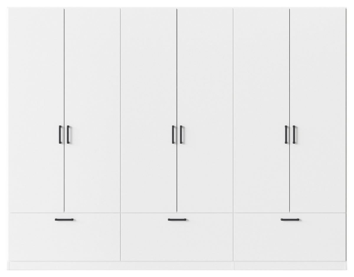 KLEIDERSCHRANK in Weiss  - Weiss/Grau, Basics, Holzwerkstoff/Metall (271/210/54cm) - Boxxx