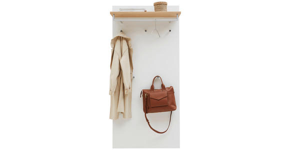 GARDEROBE 3-teilig in 215/200/37 cm - Eichefarben/Silberfarben, Design, Holz/Holzwerkstoff (215/200/37cm) - Dieter Knoll
