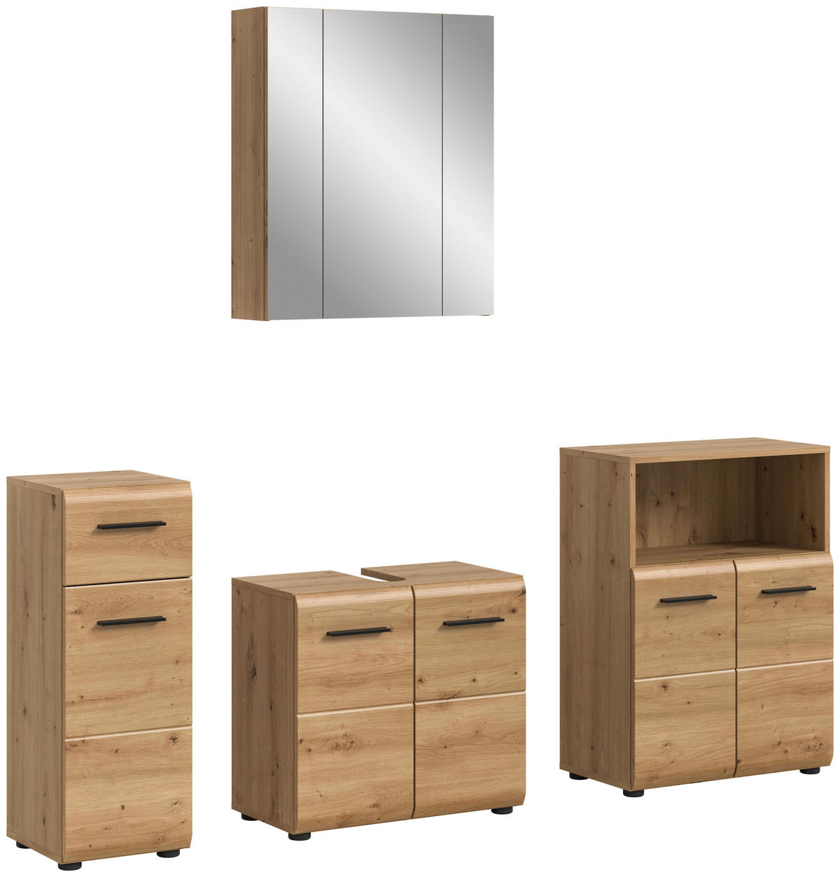 BADRUM 150 cm  - svart/ek Artisan, Basics, trämaterial/plast (150cm) - MID.YOU