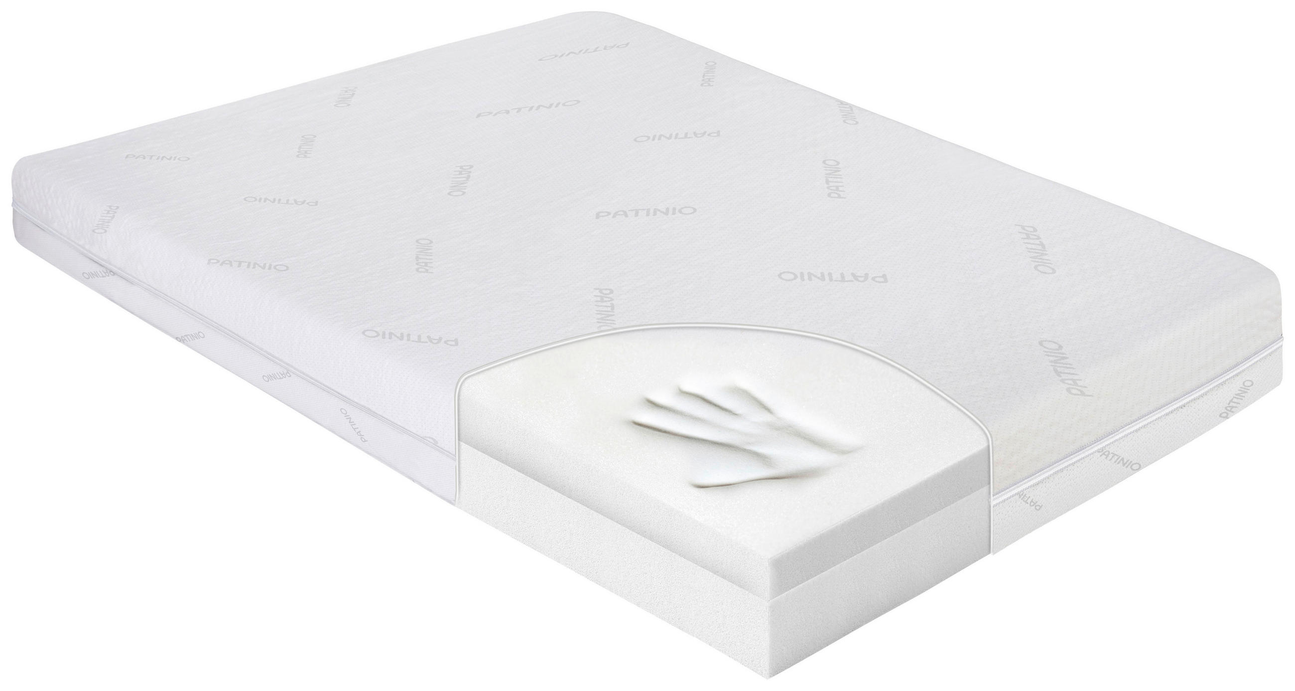 LAUFGITTERMATRATZE Viscoschaumkern, Polyurethanschaumkern Romeo Memory  - Weiß, Basics, Textil (93/93cm) - Patinio