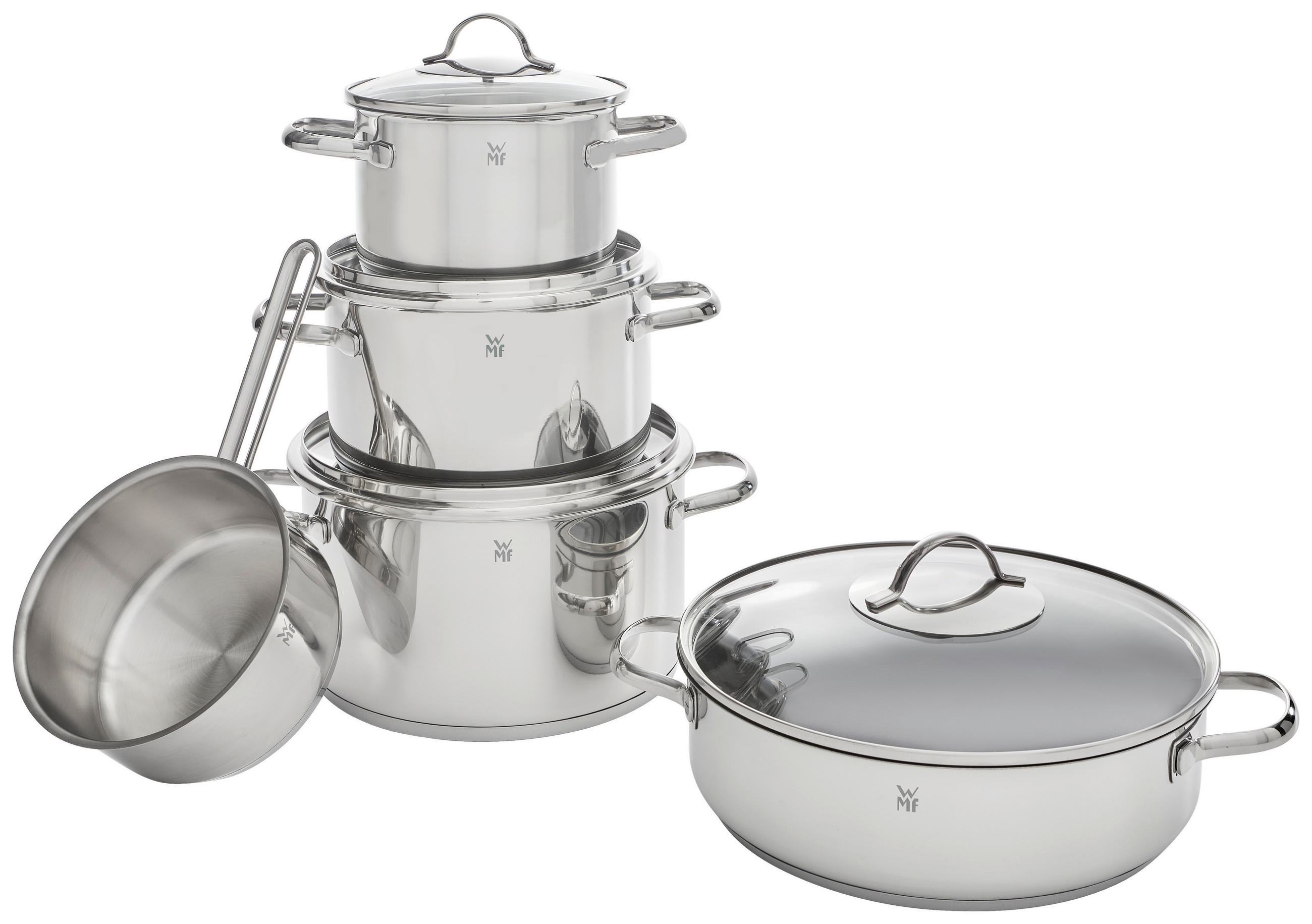 KOCHTOPFSET Provence Plus 5-teilig  - Edelstahlfarben, Basics, Glas/Metall - WMF
