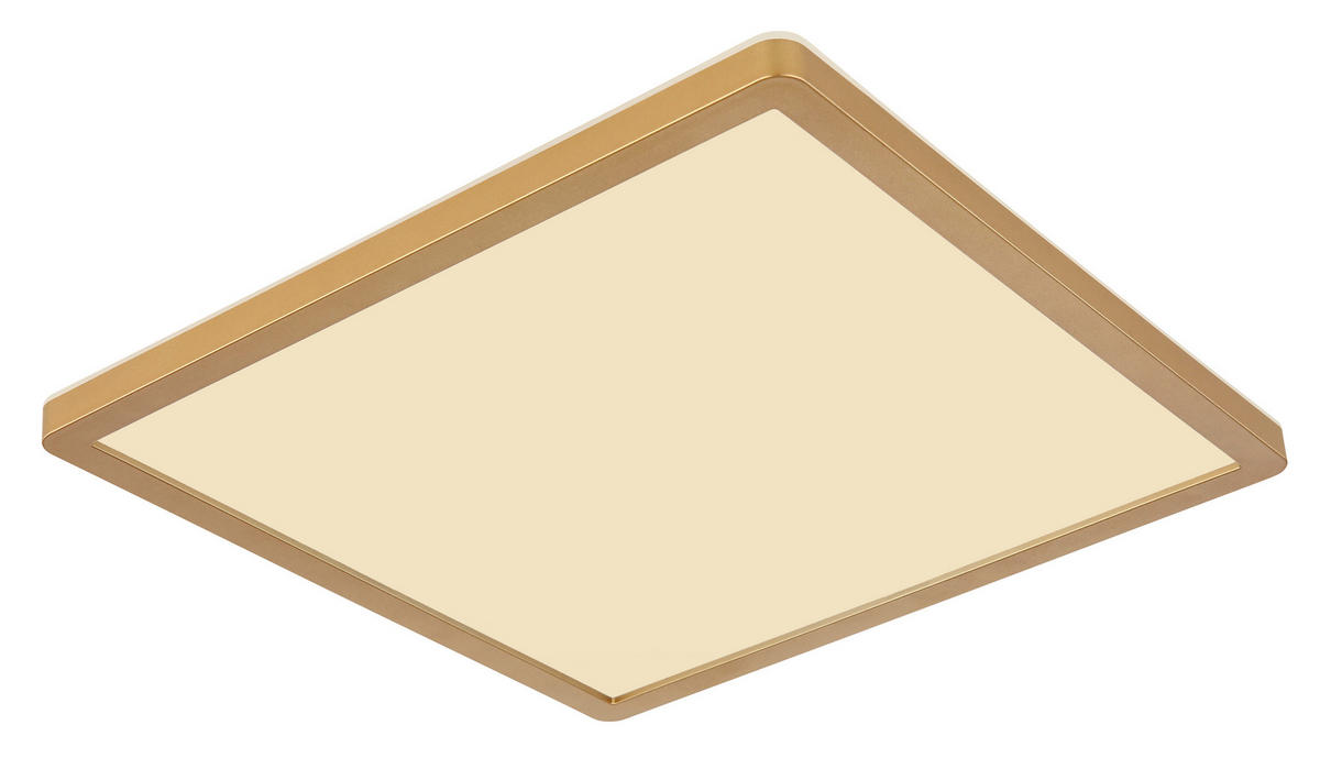 LED-DECKENLEUCHTE 18 W    29,4/29,4/25 cm  - Weiss/Messingfarben, Konventionell, Kunststoff (29,4/29,4/25cm) - Globo
