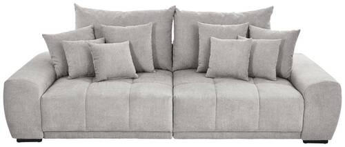 BIGSOFA Flachgewebe Hellgrau  - Hellgrau/Schwarz, KONVENTIONELL, Holz/Textil (280/67/120cm) - Carryhome