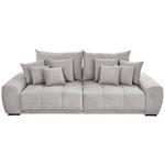 BIGSOFA in Flachgewebe Hellgrau  - Hellgrau/Schwarz, KONVENTIONELL, Holz/Textil (280/67/120cm) - Carryhome