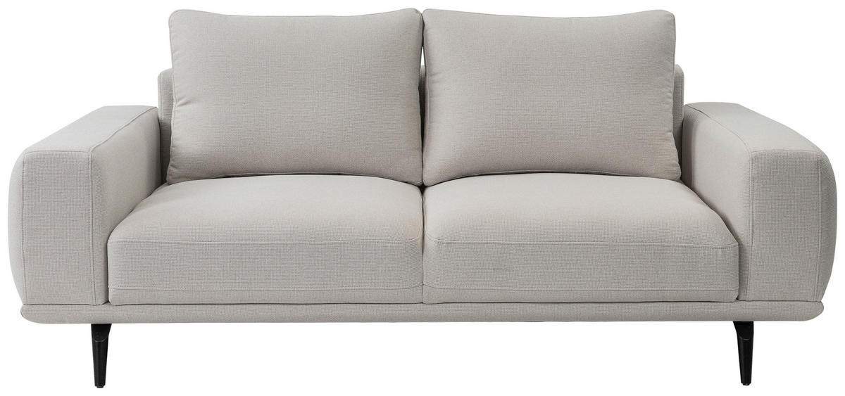 2-SITS SOFFA i textil cremefärgad  - svart/cremefärgad, Modern, metall/textil (202/89/115cm) - Welnova