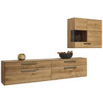 WOHNWAND  in Wildeiche  302,9/190/37,1 cm  - Wildeiche/Bronzefarben, Natur, Glas/Holz (302,9/190/37,1cm) - Valnatura