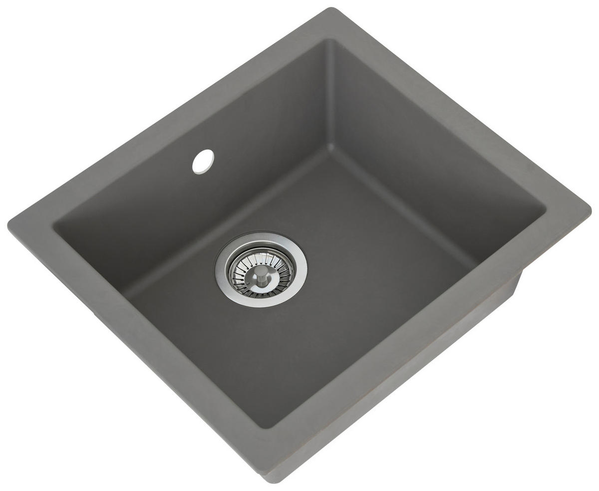 SPÜLE 1712OHIO50X44G  - Grau, Trend, Glas/Kunststoff (50/19/44cm) - Respekta
