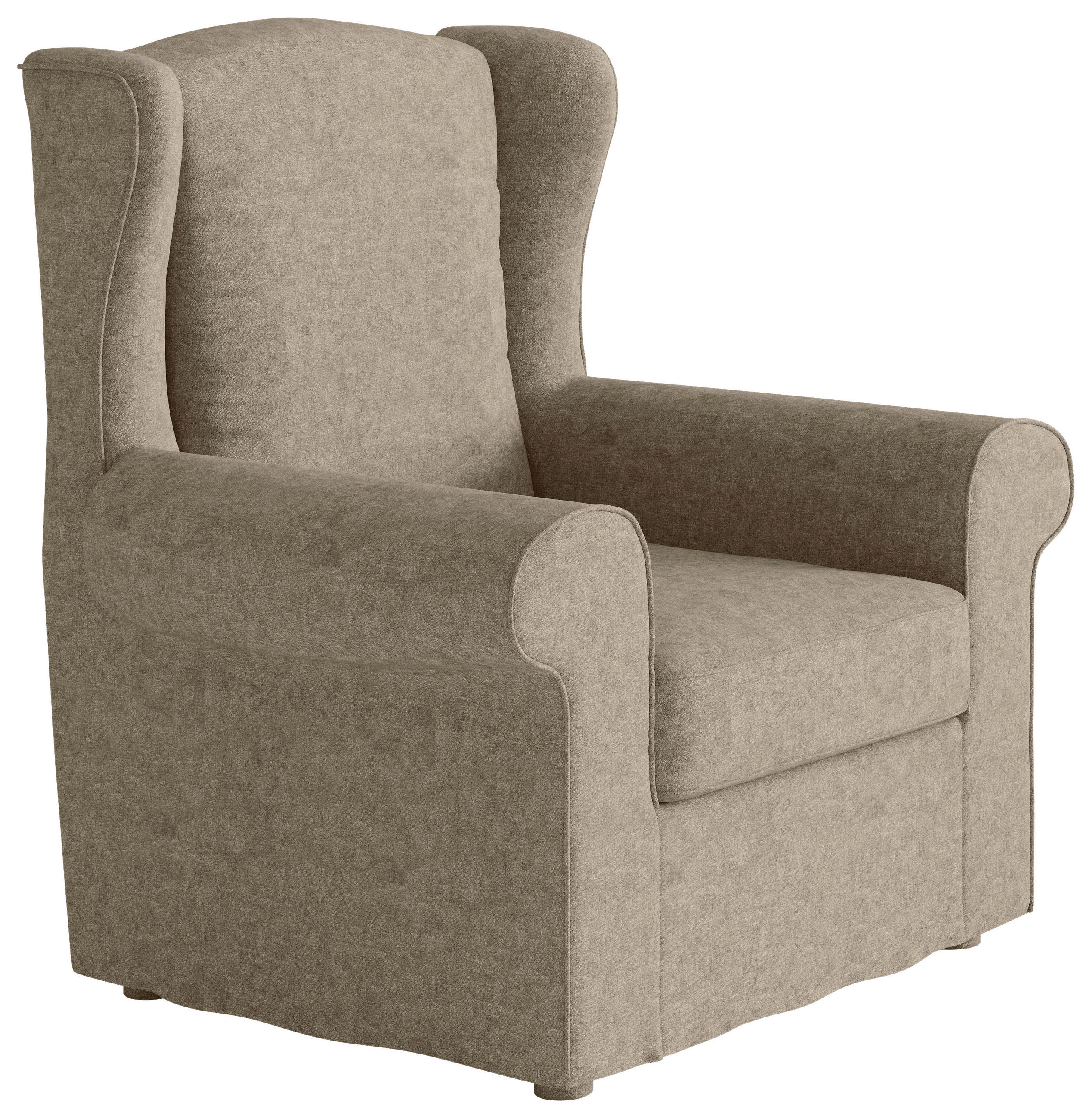 OHRENSESSEL Flachgewebe Beige    - Beige, Design, Textil/Metall (88/105/90cm) - Livetastic