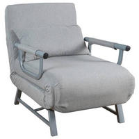 SCHLAFSESSEL in Flachgewebe Grau  - Grau, Modern, Textil/Metall (64/95/78cm) - MID.YOU