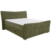 BOXSPRINGBETT 180/200 cm  in Olivgrün  - Chromfarben/Olivgrün, KONVENTIONELL, Textil/Metall (180/200cm) - Esposa