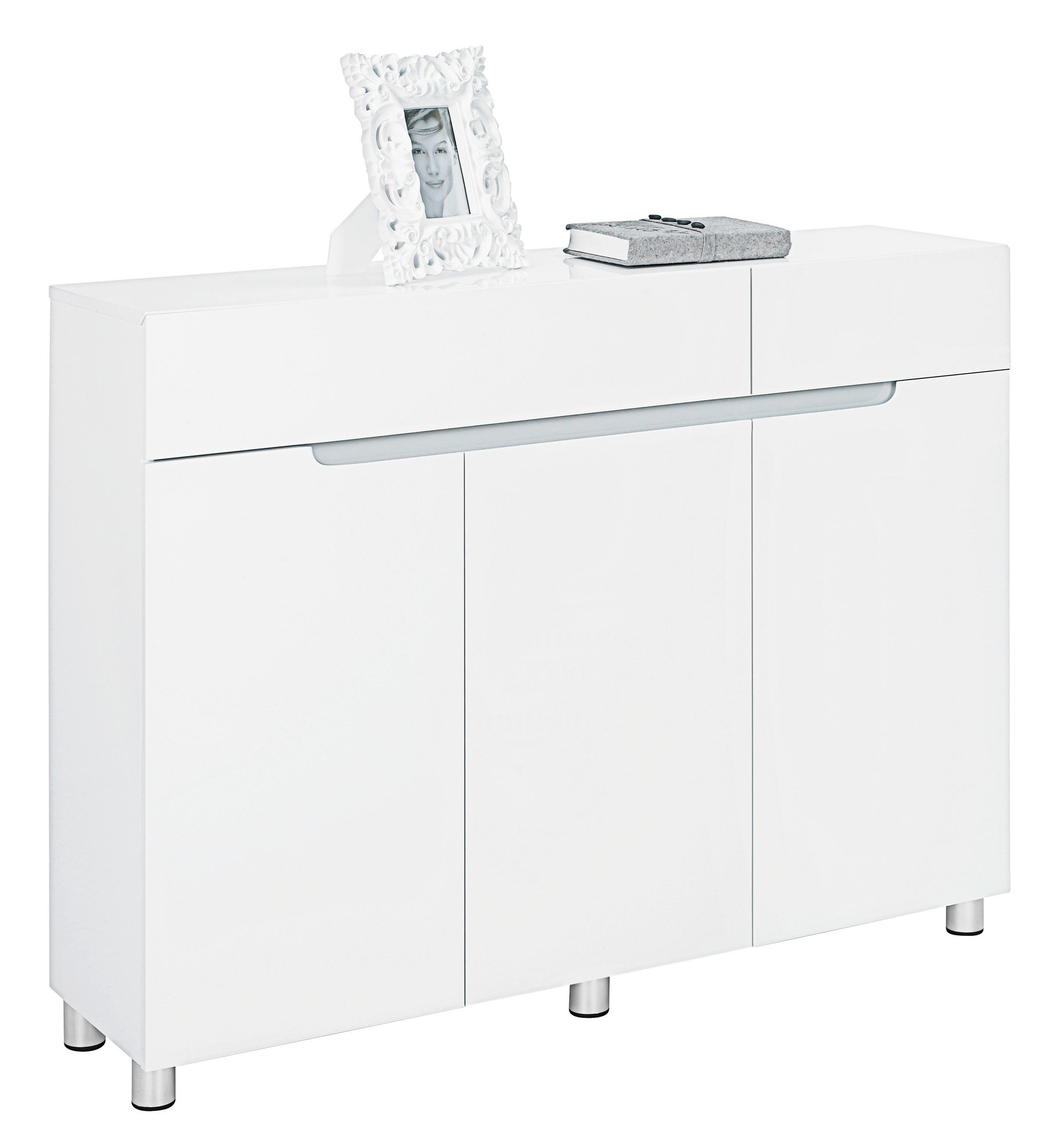 SCHUHSCHRANK Grau, Weiß  - Weiß/Grau, Design, Holzwerkstoff/Metall (120/89/31cm) - Xora