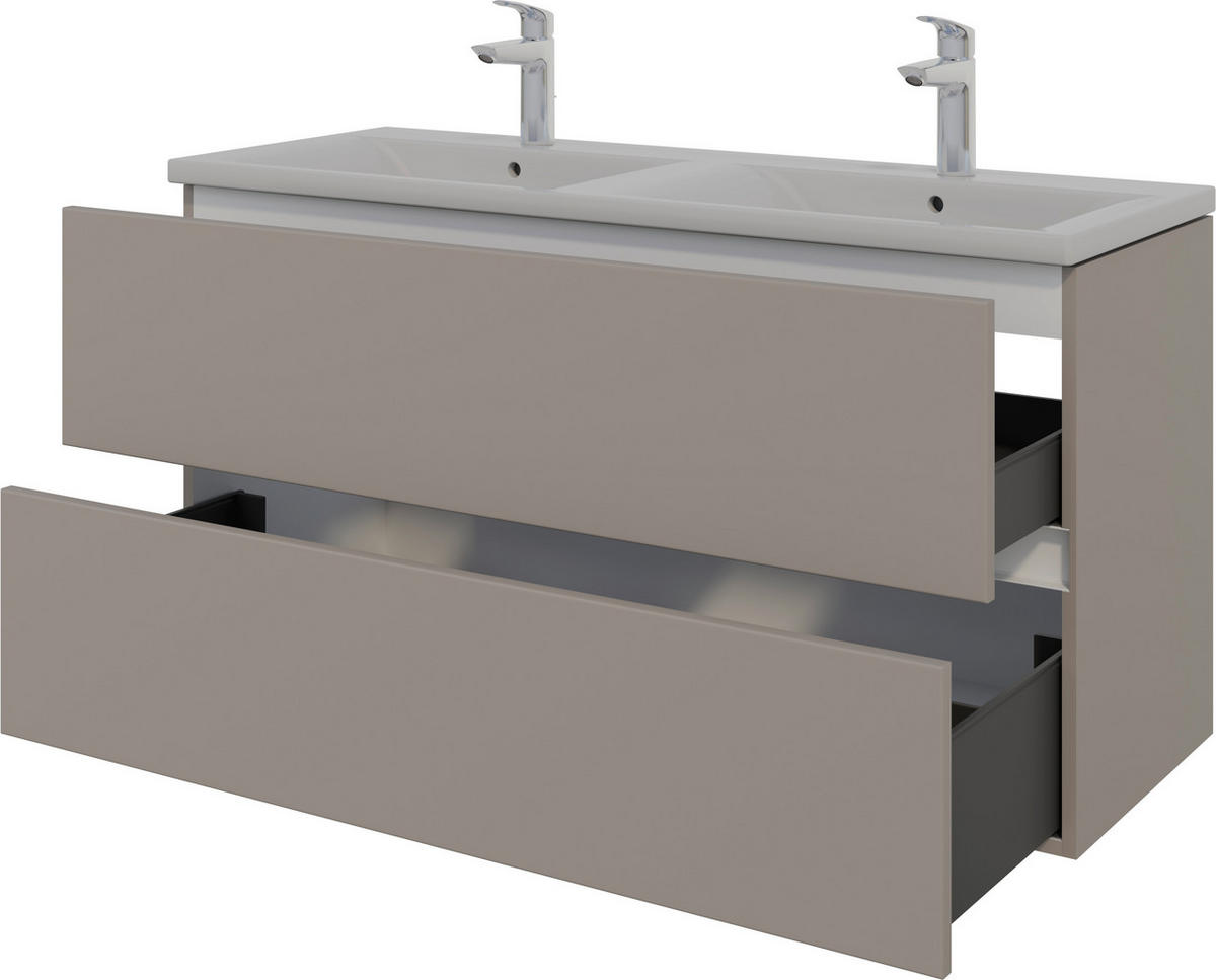 WASCHTISCHKOMBI 121 cm  - Beigebraun/Weiß, MODERN, Keramik/Holzwerkstoff (121cm) - Celina Home