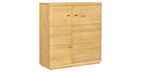 SCHUHSCHRANK 99/108,6/38 cm  - Eichefarben/Schwarz, Natur, Holz/Metall (99/108,6/38cm) - Linea Natura