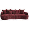 BOXSPRINGSOFA Velours Bordeaux  - Bordeaux/Schwarz, Trend, Kunststoff/Textil (292/71-99/127cm) - Livetastic