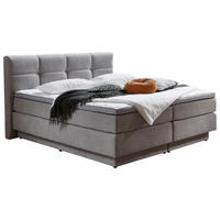 BOXSPRINGBETT 160/200 cm  in Hellgrau  - Hellgrau/Schwarz, KONVENTIONELL, Kunststoff/Textil (160/200cm) - Carryhome