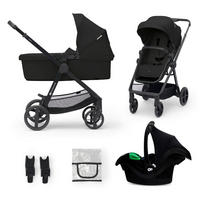 KINDERWAGENSET Newly 4 in 1  - Schwarz, Basics, Metall (54/100/94cm) - kinderkraft