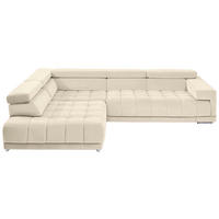 ECKSOFA Naturfarben, Beige Mikrofaser  - Chromfarben/Beige, Design, Textil/Metall (222/326cm) - Beldomo Speed