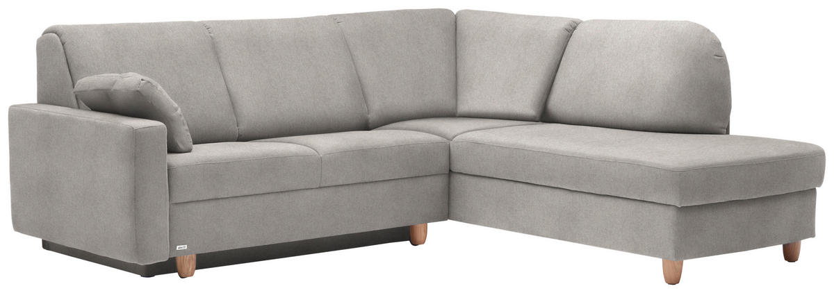 ECKSOFA in Flachgewebe Naturfarben  227/208 cm  - Eichefarben/Rot, KONVENTIONELL, Holz/Textil (227/208cm) - Sedda
