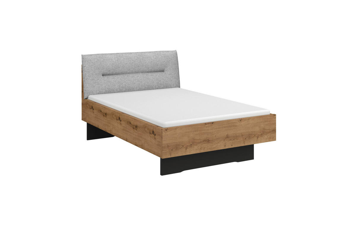 JUGENDZIMMER - Eichefarben/Hellgrau, Design, Holzwerkstoff/Textil (120/200cm) - Stylife
