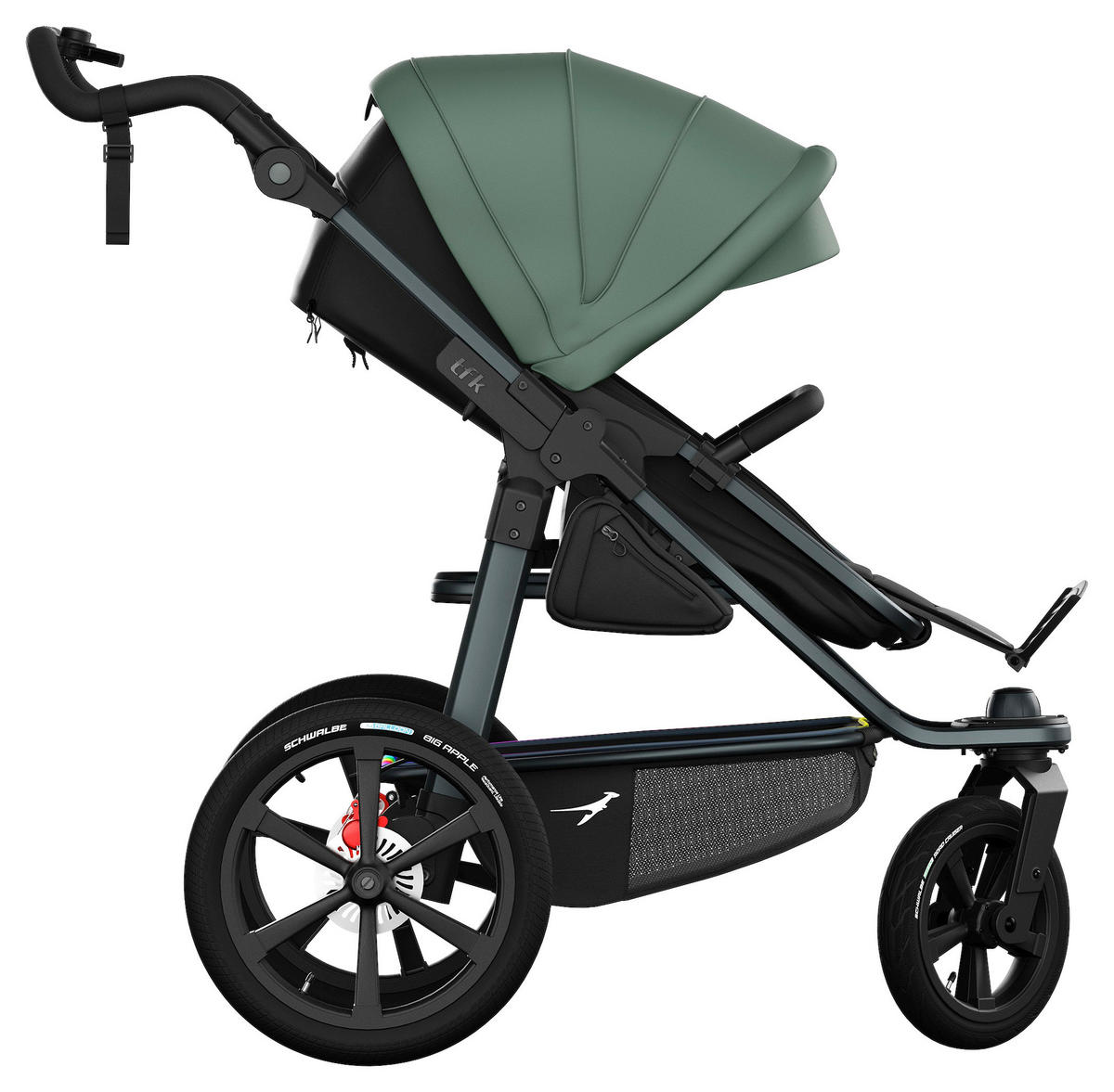 KOMBIKINDERWAGEN TFK Pro  - Anthrazit/Olivgrün, Basics, Textil/Metall (66/118/110cm) - TFK