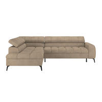 ECKSOFA Beige  - Beige/Schwarz, Trend, Kunststoff/Textil (203/261cm) - Livetastic