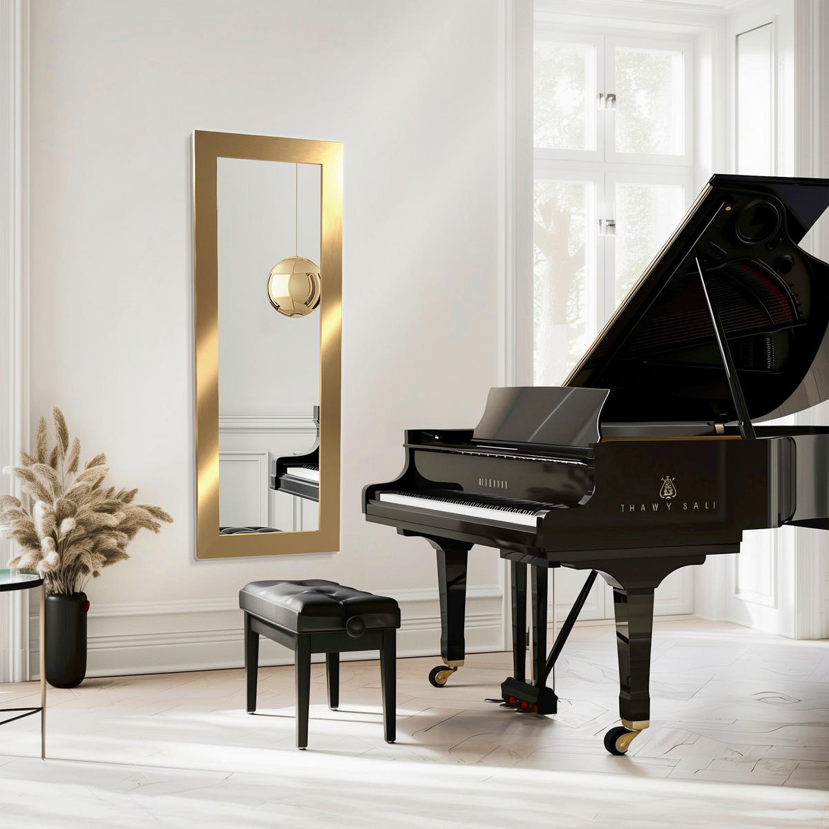 SPIEGEL  56/148 cm   in rechteckig  - Goldfarben, Basics, Glas/Holz (56/148cm)