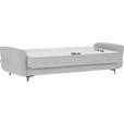 SCHLAFSOFA in Flachgewebe Hellgrau  - Hellgrau/Schwarz, KONVENTIONELL, Textil/Metall (230/84/95cm) - Xora